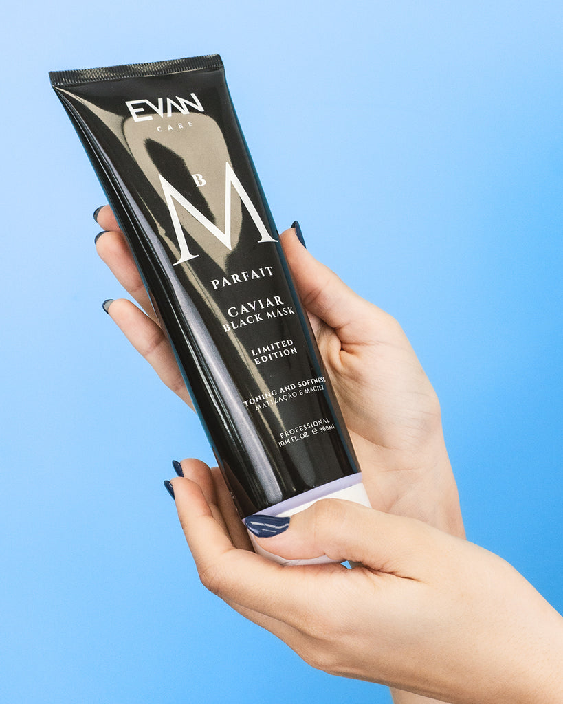 Caviar Black • Máscara Premium | Cuidados com Evan | Toner profissional para cabelos loiros.