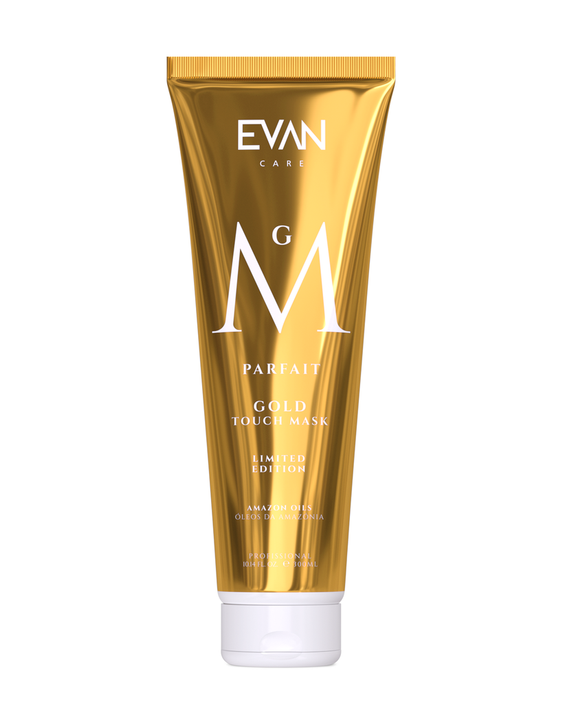 Gold Touch • Máscara Premium | Cuidados com Evan | Máscara de nutrição profunda para cabelos alisados ​​e secos.